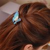 1 Piece Crystal Rhinestones Butterfly Hair Claw Clip Metal Jaw Claw Hair Clip Small Butterfly Design Bow Hair Claw Gripper for Girl Women Metal Butterfly Hair Clips(Blue)