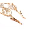 yueton 2pcs Fashion Ladies Hollow Out Leaves Gold Chain Alligator Clips Barrettes Bobby Pin Hair Clips Bride Headwear Edge Clip Clamps Headbands