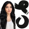 Moresoo Tape in Hair Extensions Black Human Hair Tape in Extensions Natural Black Hair Extensions Real Human Hair Tape in Invisible PU Tape in Hair Extensions Human Hair 20 Inch #1B 20pcs 50g