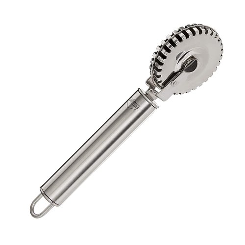 Küchenprofi Ravioli Cutter 18/10 Stainless Steel Wheel, Perfect for Cutting, Sealing, and Crimping Fresh Pasta and Pastry Dough, 7-Inch, Silver
