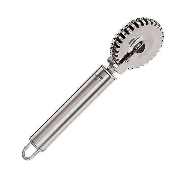 Küchenprofi Ravioli Cutter 18/10 Stainless Steel Wheel, Perfect for Cutting, Sealing, and Crimping Fresh Pasta and Pastry Dough, 7-Inch, Silver