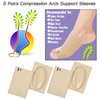 Arch Support Sock 4 Pieces Flat Foot Arch Support Sleeve Cushioned Metatarsal Brace Soft Elastic Arch Foot Brace Gel Pad Inside Feet Brace Plantar Metatarsal Compression Sleeve for Pain Relief (Beige)