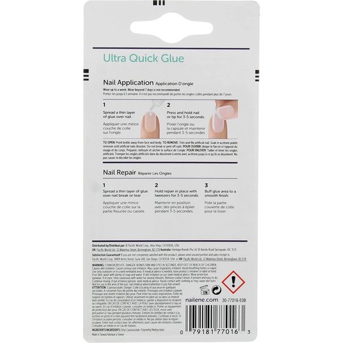 Nailene 0.10 Ounce Ultra Quick Nail Glue - (3 Pack)