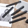 5PCS Black Hair Combs Premium Carbon Fiber Barber Comb, Medium & Fine Teeth Styling Comb, Heat Resistant Hair Cutting Comb Clipper Combs for Hairdressing Grooming Detangling Sectioning Teasing, 7 In
