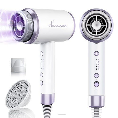 Ionic Hair Dryer, Professional Salon Negative Ions Blow Dryer, Powerful 1600W for Fast Drying, Damage Free Hair with Constant Temperature, Low Noise,Suitable for Home and Travel
