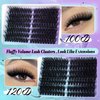 Lash Clusters Kit Fluffy Eyelash Extension Kit 100D 120D Mixed Lash Extension Kit D Curl Cluster Eyelash Extensions Kit 280 Pcs Thick Volume Eyelash Clusters Cat Eye Individual Lashes by Lanflower
