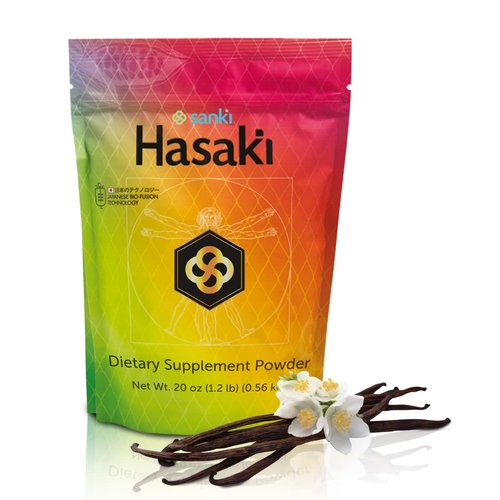 Sanki Hasaki 100% Natural Dietary Supplement Protein Powder with Superfood Postbiotics, Vanilla Flavor - 2 Scoops per Serving.