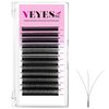 VEYES INC YY Lash Extensions Tray C/D curl 9-15mm Mixed Length Premade Volume Eyelash Fans, Professional Lash Extension Supplies, Matte Black(6D-W 0.07 D-curl 9-15mm)