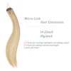 Micro Link Hair Extensions Human Hair 30g 18inch#(1660) Highlight Golden Blonde Microlink Hair Extensions Human Hair Microbead Hair Extensions Microlink Hair Extensions Micro Link Hair Extensions