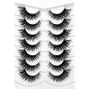 Pooplunch False Eyelashes Fluffy Cat Eye Look Wispy Long Dramatic Fake Eyelashes 8D Volume Faux Mink Lashs 7 Pairs Pack