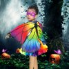 D.Q.Z Kids Monarch Butterfly Wings for Littles Girls Halloween Dress Up Costumes for Play Fairy Princess Party Favors (Rainbow 1)