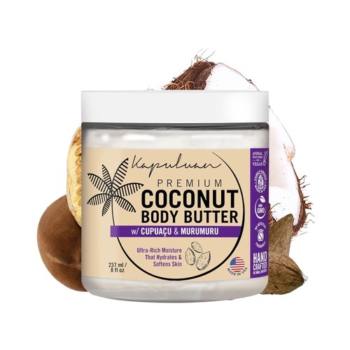 Coconut Body Butter for Women Dry Skin, Body Butter with Pure Coconut Oil, Cupuaçu & Murumuru, Whipped Body Butter for Women, Shea Body Butter Cream, Mantequilla Corporal (Watermelon & Freesia Scent)