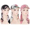 DINPREY Long Pretied Head Scarves for Women Bandana Turban Hat Chemo Cancer Headscarf Headwraps Headwear for bald women hair wraps Hair Cover Hat (3 PCS Flower)
