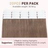 Hairro 12" 50g Tape in Hair Extensions Remy Human Hair #8T18P60 Dark Brown and Blonde Balayage Thin Long Straight Hair Seamless Skin Weft Invisible Double Sided Tape 20pc/pack +10 Tape Bonds