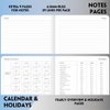 2024-2025 Academic Planner - Weekly and Monthly Planner July 2024 - June 2025, Holidays, Contacts and Notes Pages, Vegan Leather Cover, Elastic Closure, 5.5”x8.25”, Grey