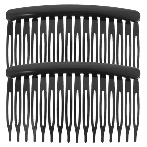Minkissy French Side Comb Plastic Black Decorative Hair Combs Teeth Side Clips for Women Girls Fixed Veil Fine Hair Accessory Teasing Comb