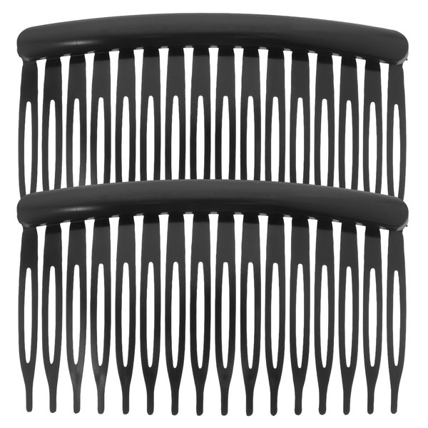 Minkissy French Side Comb Plastic Black Decorative Hair Combs Teeth Side Clips for Women Girls Fixed Veil Fine Hair Accessory Teasing Comb