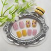 Extra Short Press on Nails Coffin Fake Nails Summer Nails Press ons Glossy Glue on Nails Cute False Nails with Sunflower Designs Yellow Full Cover Ballet Artificial Stick on Nails for Women 24Pcs