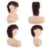 KRSI Women's Synthetic Red Wine Spring Curly Mohawk Wig with Bangs and Ponytail