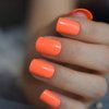 CoolNail Bright Orange Fake Nails Faux Ongles UV False Nails Full Cover Short Glossy Press on False Nail Art Tip Daily Wear Faux Ongles