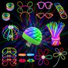 MOSSDNAR Glow Sticks, 229pcs Glow Sticks Bulk Party Pack with USB Mini DiscoLight, Glow in the Dark Light Up Party Supplies for Kids Adults, Neon Bracelets Necklaces for Wedding Birthday Decoration