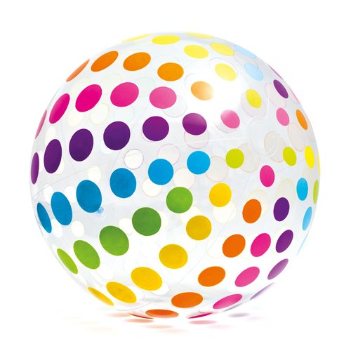 Intex Jumbo Inflatable 42" Giant Beach Ball - Crystal Clear with Translucent Dots, 1 Pack