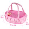 Baby Doll Cradle Bassinet Portable Doll Carrier Carry Bag Doll Bed Cot,Baby Doll Accessories Playset,Soft Pillow Quilt Blanket Bear,for 8-9-10-11-12 Inch Smaller Alive Baby Doll,Pretend Play Toy