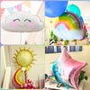 4th Birthday Decorations Girl, 4th Rainbow Birthday Balloons Set with Sun Rainbow Gradient Stars and 40 Inch Number 4 Foil Balloon for Rainbow Theme Girls 4th Birthday Party Decoration Supplies
