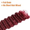 Fabimiya Curly Burgundy Braiding Human Hair 100g 18 Inch 99J Burgundy Deep Water Wave Bulk Human Hair for Braiding No Weft Brazilian Virgin Deep Curly Human Hair Extensions for Boho Braids