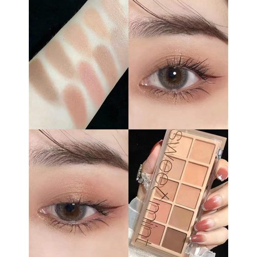 Go Ho 10 Colors Eyeshadow Palette,All Matte Eyeshadow Palette Makeup,Highlg Pigmented Blendable Shades,Naturing-Looking,Waterproof Cool/Warm-toned Eyeshadow Makeup Palette,05
