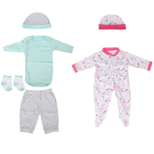 Kaydora Reborn Baby Doll Clothes for 18-22 Inch Reborn Doll Girl 2 Sets Pink&Green Reborn Baby Dolls Outfits Baby Doll Clothing