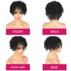 CINHOO Wiglets Hairpieces for Thinning Hair Toppers for Women with Thinning Hair Clip in Bangs Mens Hair Piece Toppers for Women Finger Coil Hair Units Afro Wigs for Women Black Curly Half Wig(1B)