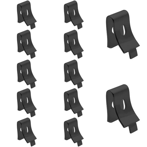 Kyuionty 12 Pack Pilaster Shelf Support Clip, Adjustable Metal Shelving Brackets Clips for Kitchen Cabinet Bookcase (Black)