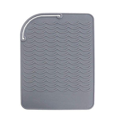 Vctitil Silicone Heat Resistant Mat Hair Curling Pads for Curling Irons, Hair Straightener, Flat Irons, 8.6" x 6.3",Non-slip, Insulation(grey)
