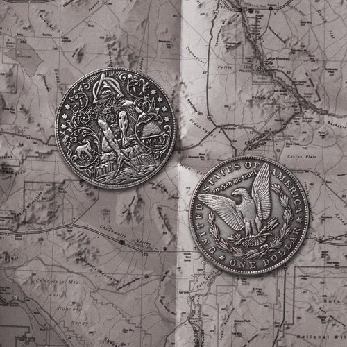 Yuchew Hobo Coin Hobo Nickel Coins Challenge Coin Art Vagrant Coin Collectible Commemorative Coins Antique Silver Plated Collection Lucky Gift (Myth-02)