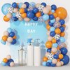 121Pcs Blue Birthday Party Supplies Balloons Garland Kit, Blush Nude Blue Orange Dog Paw Balloons Arch Bone Balloon for Boys Girls Baby Shower Blue Theme Birthday Party Decorations