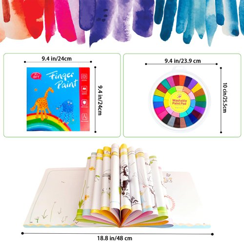 Xuyyicao Kids Washable Finger Paint Set,36 Color Funny Finger Painting with Book for Kids,Art Painting Supplies for Painting DIY Crafts,Gifts