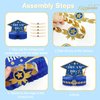NICROLANDEE 9PCS Graduation Party Decorations Class of 2023, Blue and Gold Graduation Centerpieces for Tables, Congrats Grad Honeycomb Table Toppers for Graduation Party Supplies