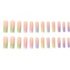 Foccna Long Press on Nails Square French Fake Nails Full Cover Acrylic False Nails Colorful Nails for Women and Girls 24PCS