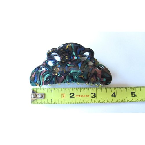 Generic Abalone sea shell effect hair claw clamp clip fine thin hair (Size: 3), 1 Count (Pack of 1)