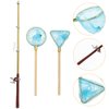 Toddmomy Miniature Fishing Rod 1Set of Miniature Fish Rod Fishing Net Mini House Fishing Rod Models for 1:12 Dollhouse Garden Beach Pond Accessories（Sky-Blue） Miniature Fishing Net