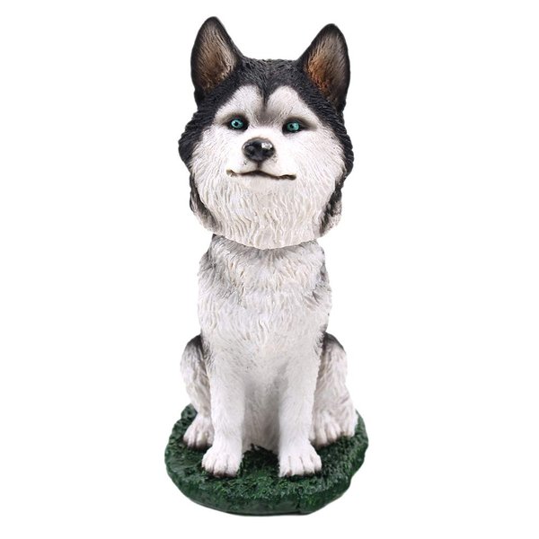 Animal Den Siberian Husky Dog Bobblehead Figure for Car Dash Desk Fun Accessory