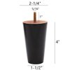 WEICHUAN Round Solid Wood Dark Walnut Finish Replacement Sofa Couch Chair Ottoman Loveseat Coffee Table Cabinet Furniture Wood Legs Wood Furniture Legs(4" Set of 4)