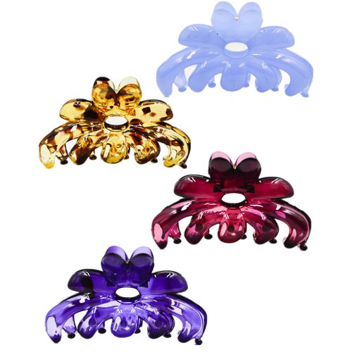Prettyou Hair Clips 2.75 Inches Banana No-Slip Effortless Colorful Small Size Flower Claws Barret...