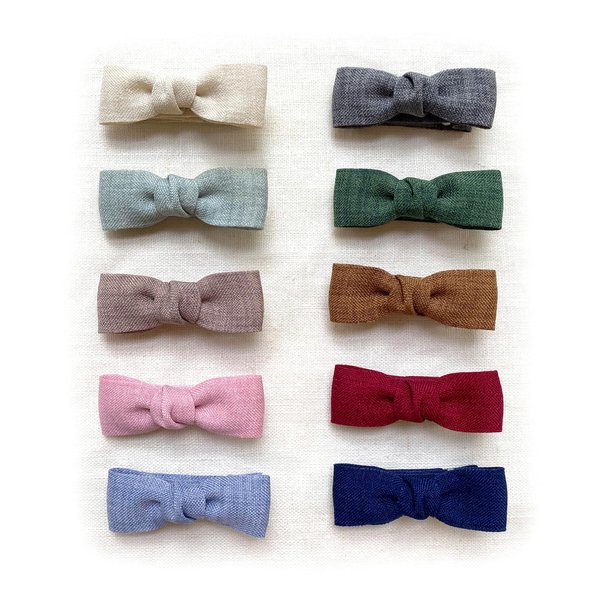 Baby Girls Tiny Hair Bow Clips, 10pcs Boutique Fully Lined Hair Pins Mini Baby Barrettes Accessories for Infants Toddlers Fine Hair by Cherssy