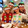 Blowata Christmas Party Favors, 3PCS Light Up Christmas Necklace Headband Glasses Set, Xmas Bulb Necklace Christmas Tree Lights Holiday Headbands LED Flashing Santa Eyeglasses Bulk for Christmas Gift