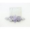Faship Gorgeous Violet Light Purple CZ Crystal Floral Hair Comb