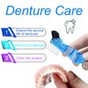Black Denture Soaking Container Partial Denture Case, Orthodontic Retainer Cleaning Case Denture Cleaner Container Dentures Teeth Cup with Strainer and Lid Waterproof