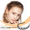 Yeshone 3 Pieces Shark Tooth Headbands Comb Plastic Hoop U Shaped Shark Tooth Hair Bands Black Zag Hairbands Wave Shape Plastic Hair Band (Tortoiseshell, Black, Matte Black)