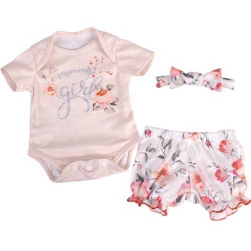 Aori Reborn Baby Dolls Clothes 20 inch Outfit Shirt and Floral Pants 3 Piece Set for 17-20 Inch Newborn Girl